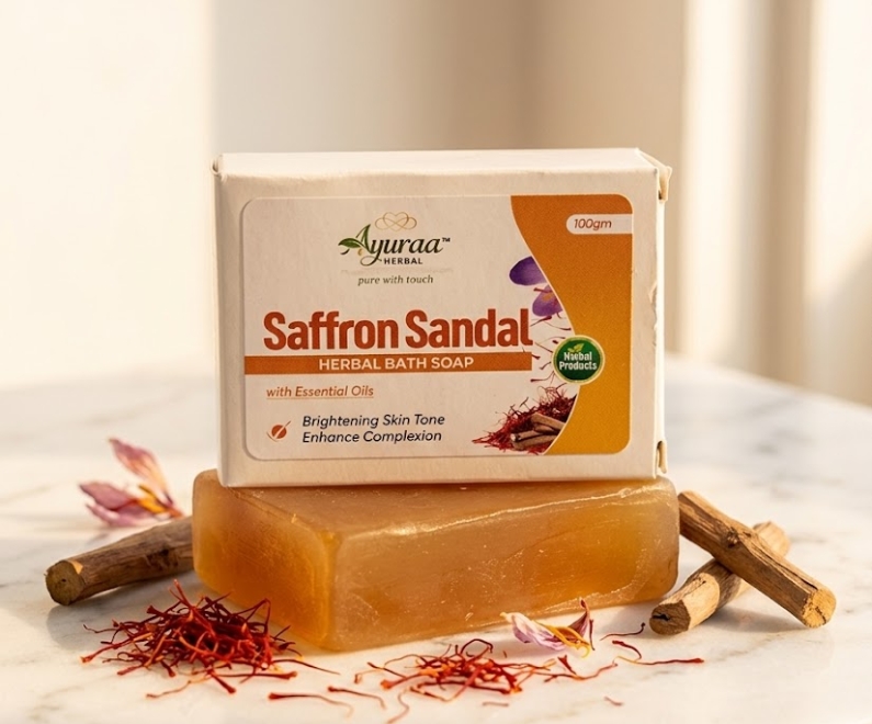 Saffron Sandal Herbal Bath Soap